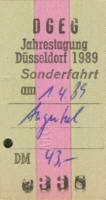 Fahrkarte zur Sonderfahrt 01.04.1989 DM 43,-